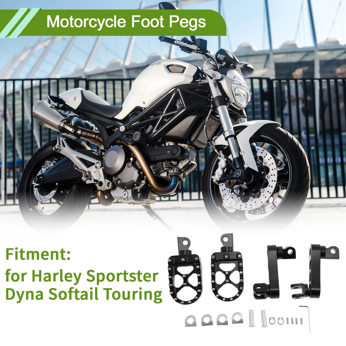 Foot Pegs Motorcycle for Harley Sportster Dyna Softail Touring