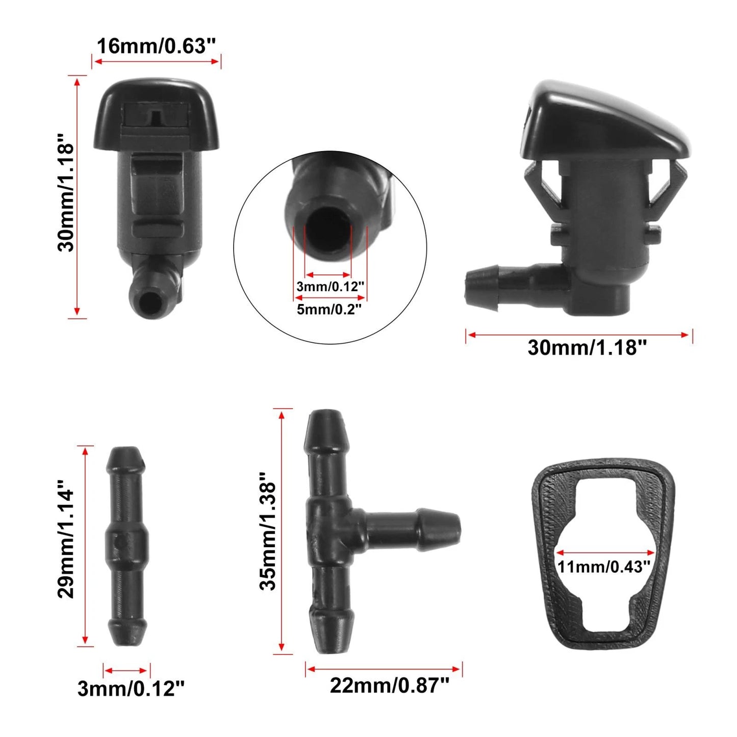 7pcs Windshield Wiper Fluid Squirter Nozzles for Ford Edge (2007-2014)