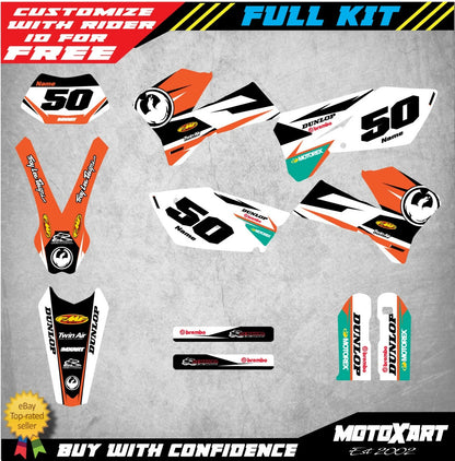 KTM EXC Custom Graphics Kit Decals Stickers (2001-2002)
