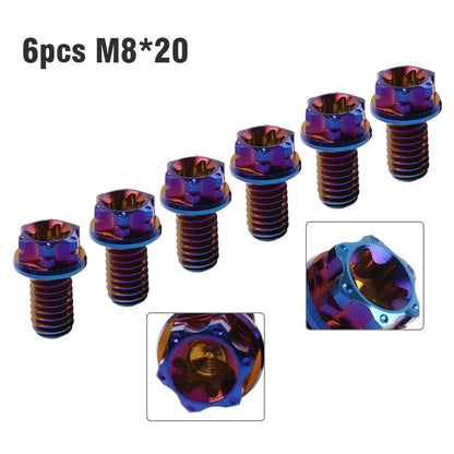 6 x Titanium Bolts Torx Head Flange Screws M8x20mm for Motorcycle Bike