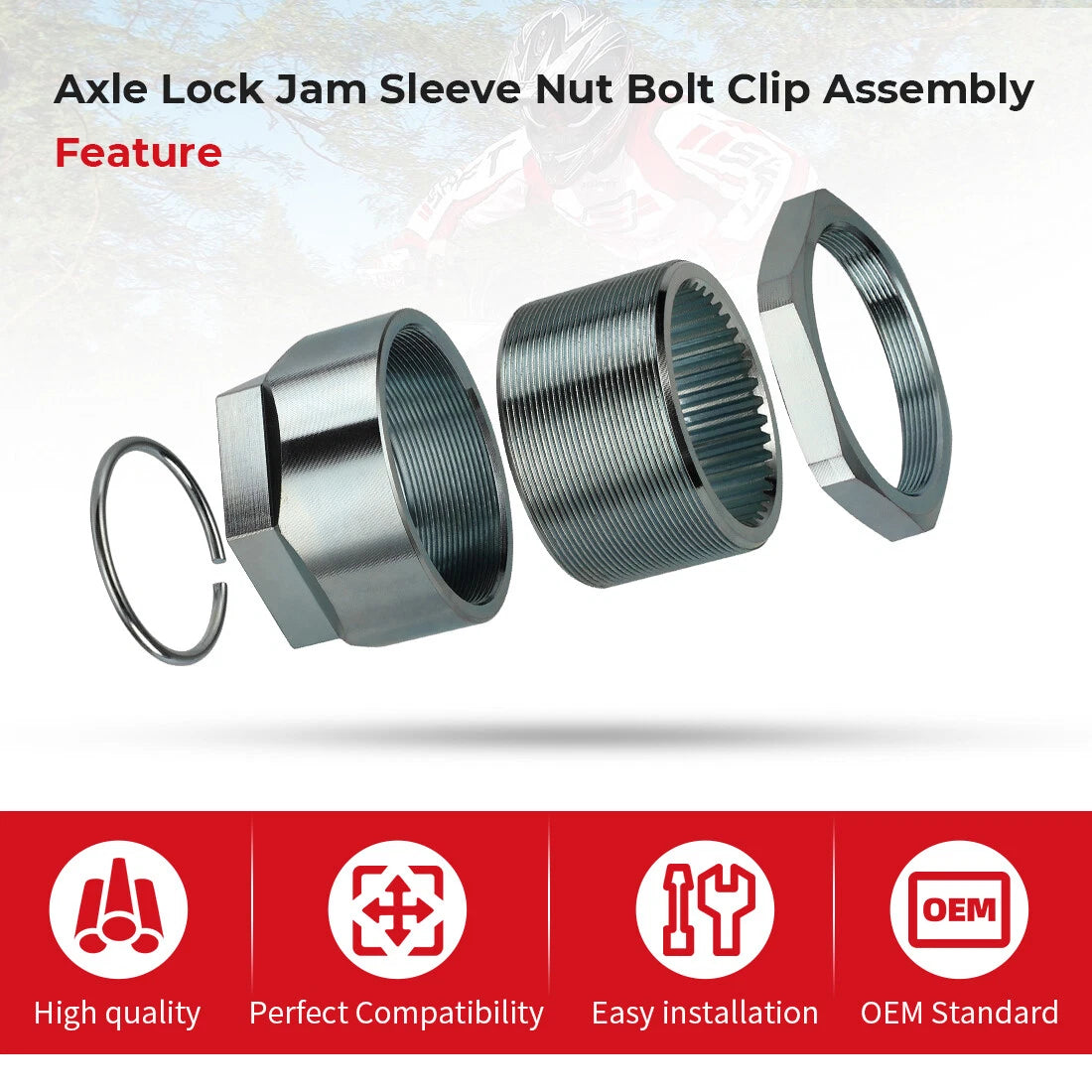Axle Lock Jam Sleeve Nut Clip Assembly for Honda ATC250R ATC350X (1985–1986)