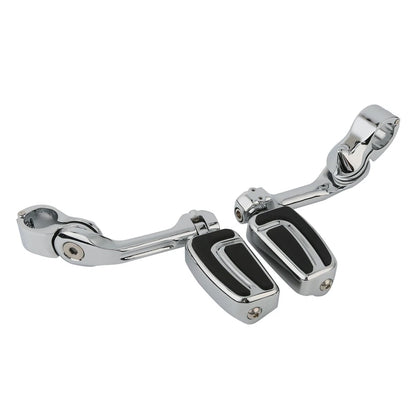 1-1/4" Long Angled Highway Bar Engine Guard Footpegs for Harley