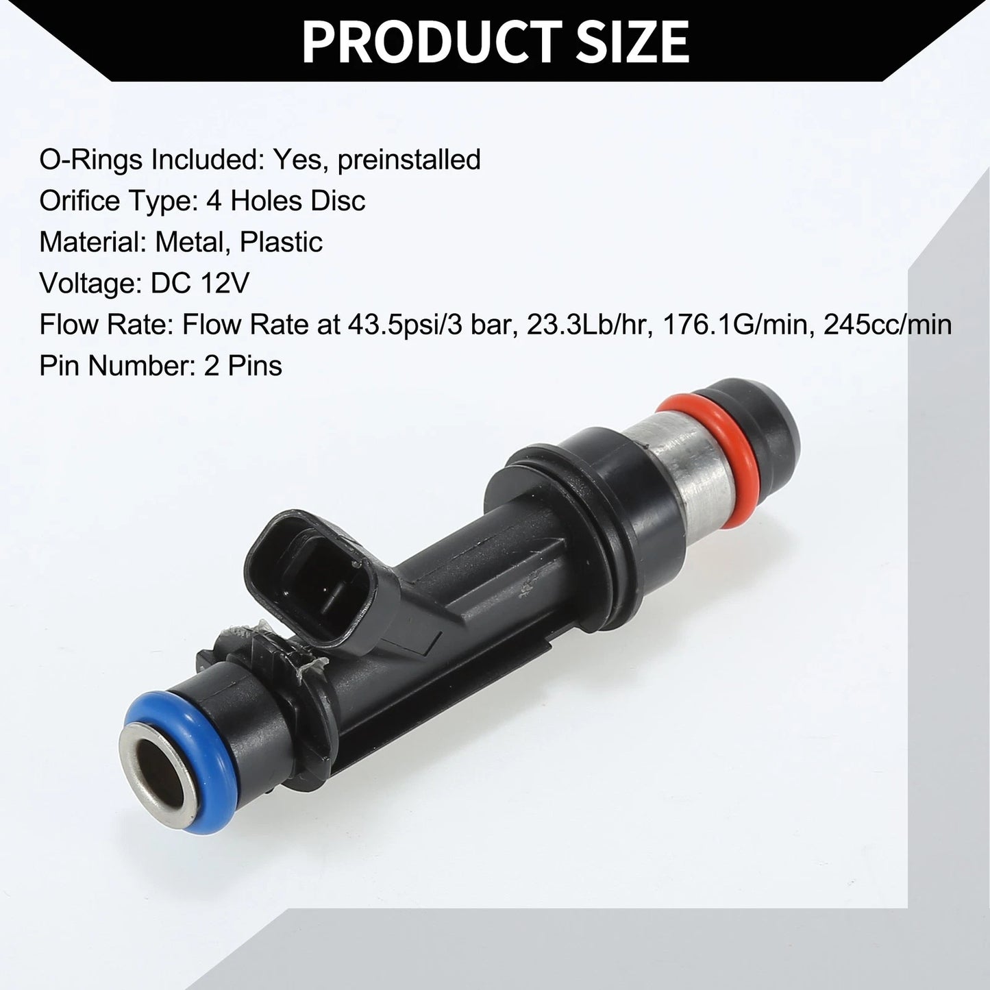 Fuel Injector for Chevrolet Trailblazer 4.2L Black 1 Pc (2002-2005)