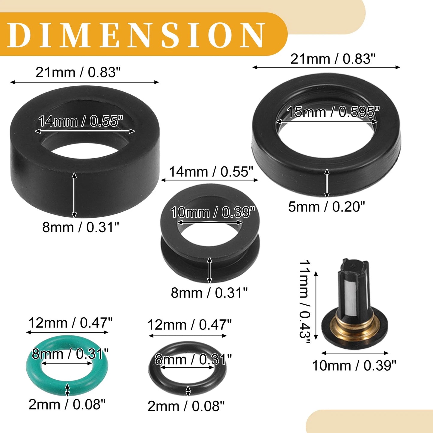 Fuel Injector Seal O Ring for Honda Acura 3.2L 6 x Sets (2001 - 2004)
