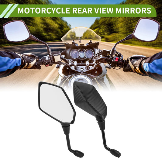 Rear View Mirror for M8 Motorcycle Carbon Fiber Pattern Black Aluminum Plastic
