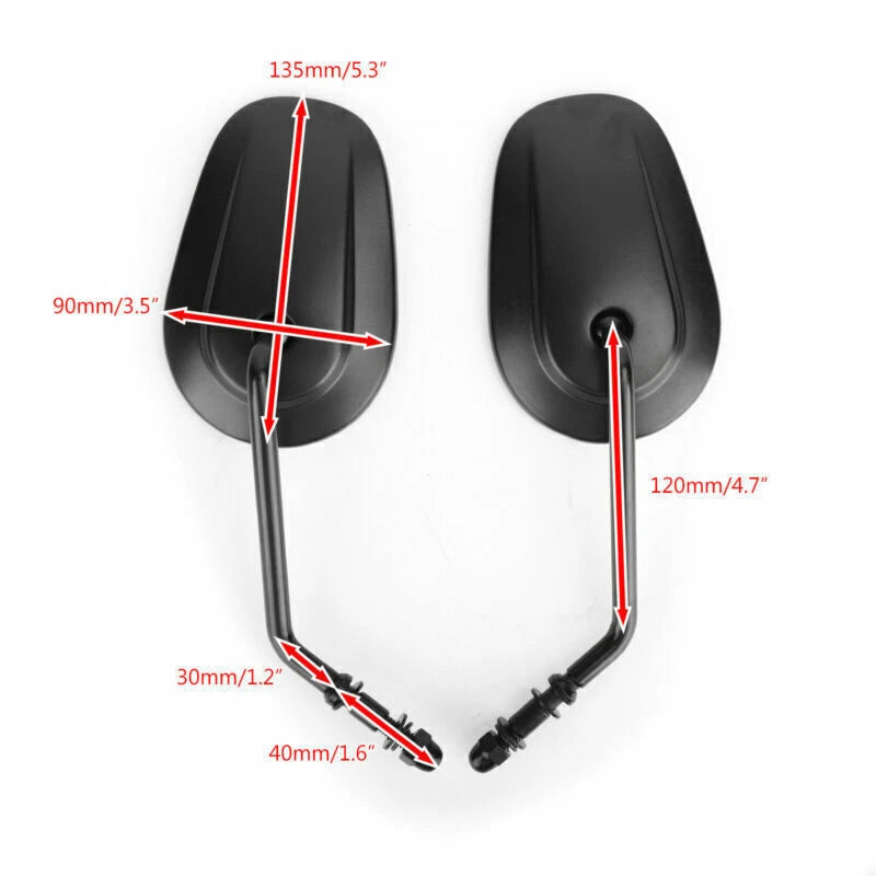 Mirrors Pair Black for Harley Road Street Glide Softail XL883 1200 (2004-2023)