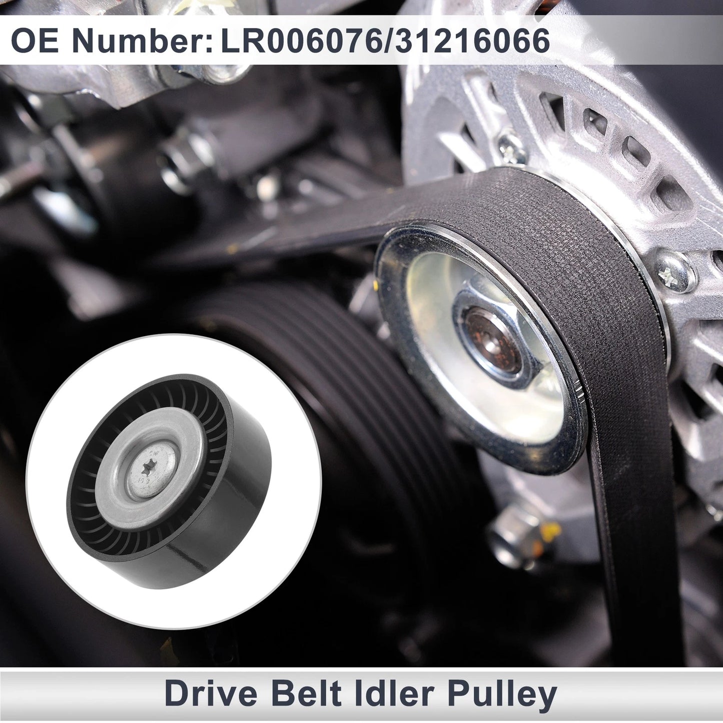 Drive Belt Idler Pulley for Volvo XC60 (2008-2017) 1 Pc Black