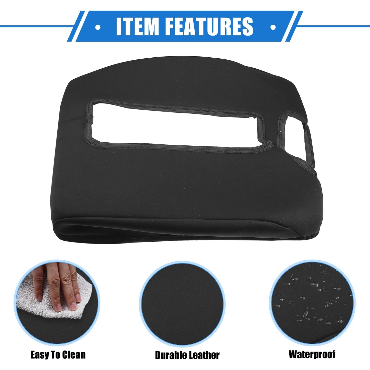 Armrest Protector Cover Pad Replacement for GMC Sierra (2014 - 2017) Black