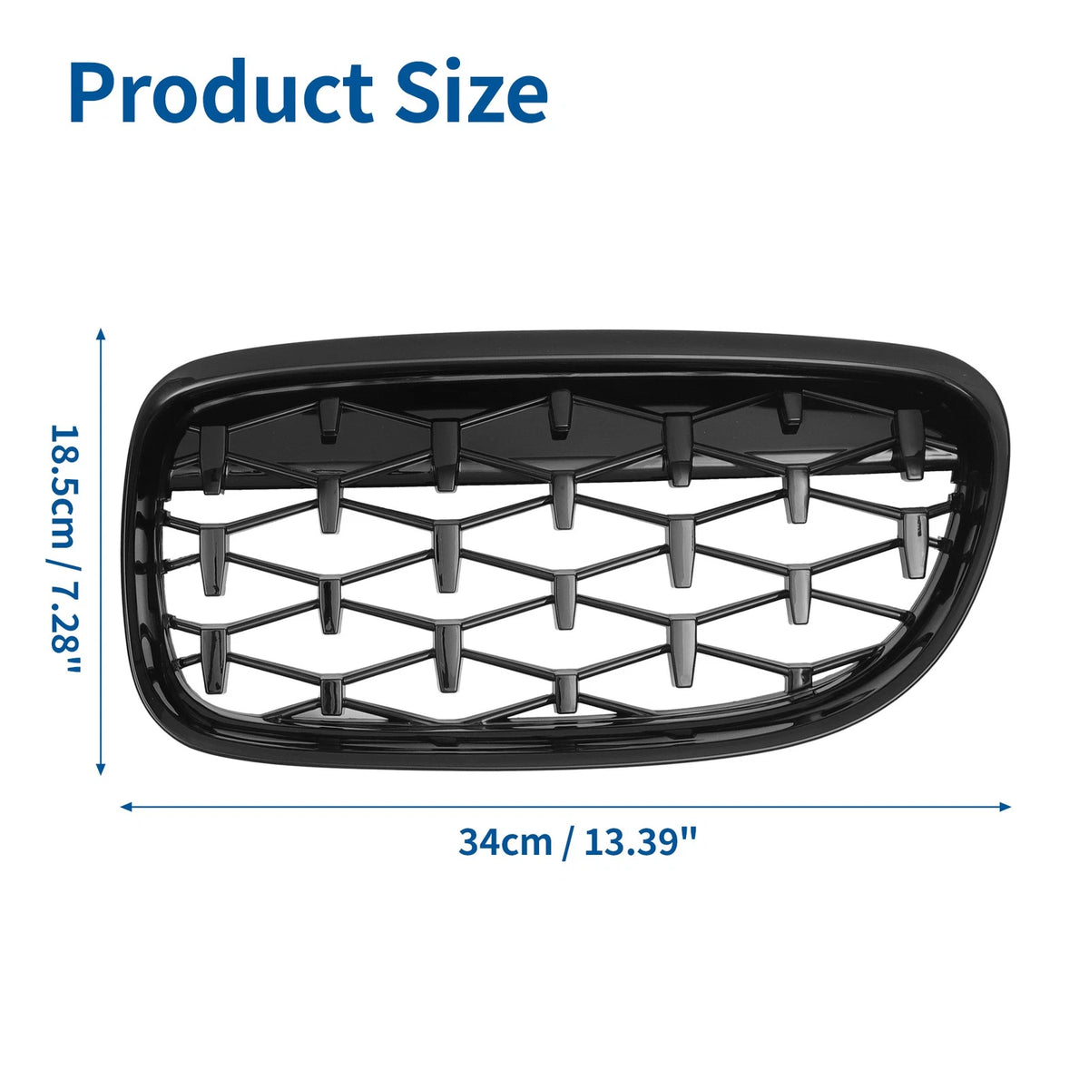 Front Hood Bumper Grille for BMW 335d 328i 335i xDrive E90 Black Pair