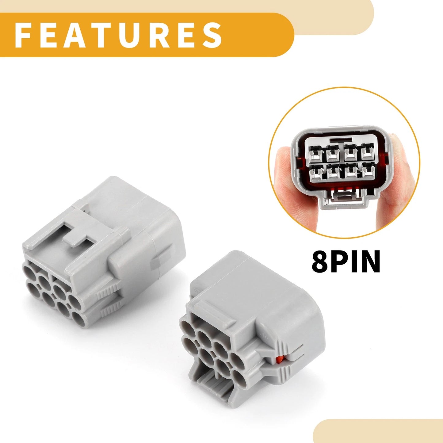 8Pin Waterproof Headlight Connector Plug for Toyota