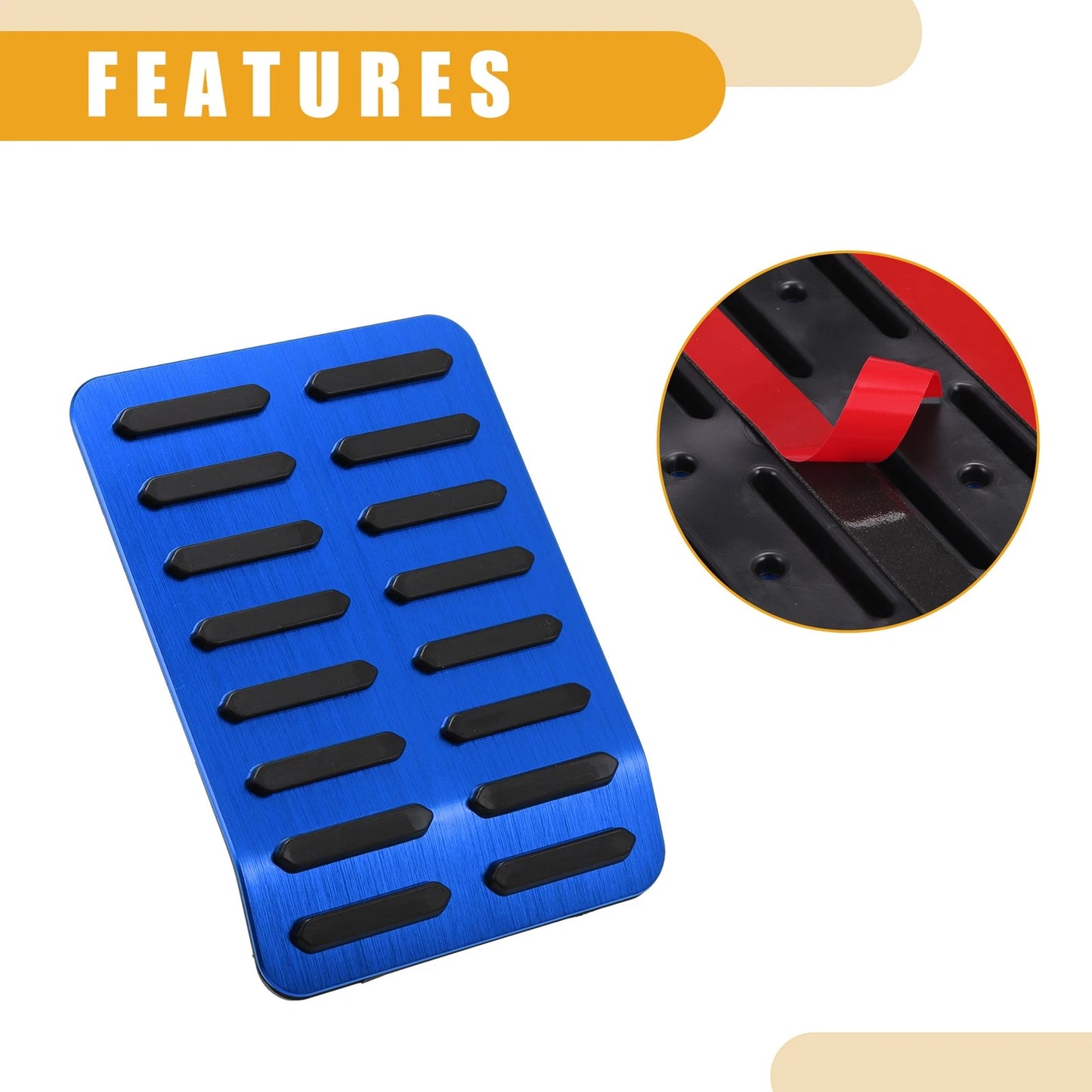 Foot Rest Pedal Cover Pad for Ford F-150 (2015-2023) Black Blue