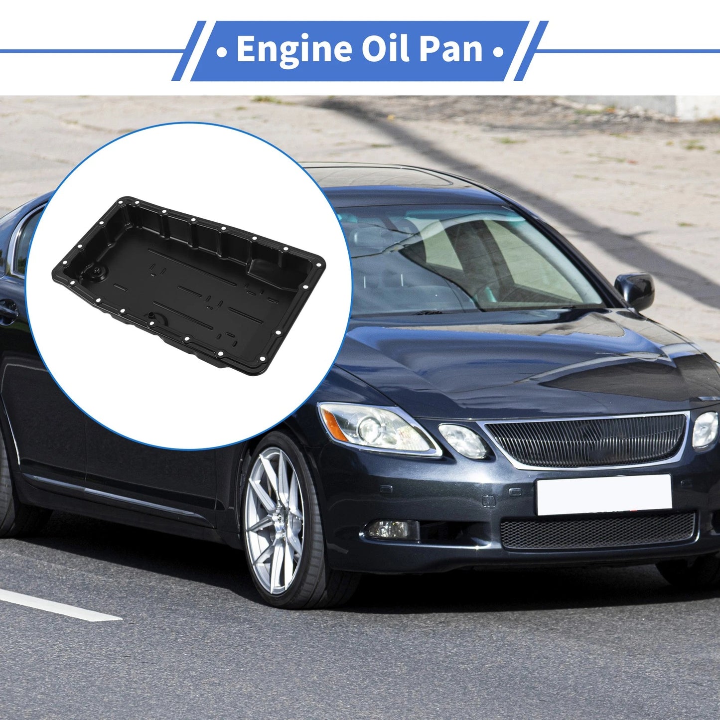 1 Pc Engine Oil Pan Steel Black for Toyota Lexus GS350 (2007–2011)