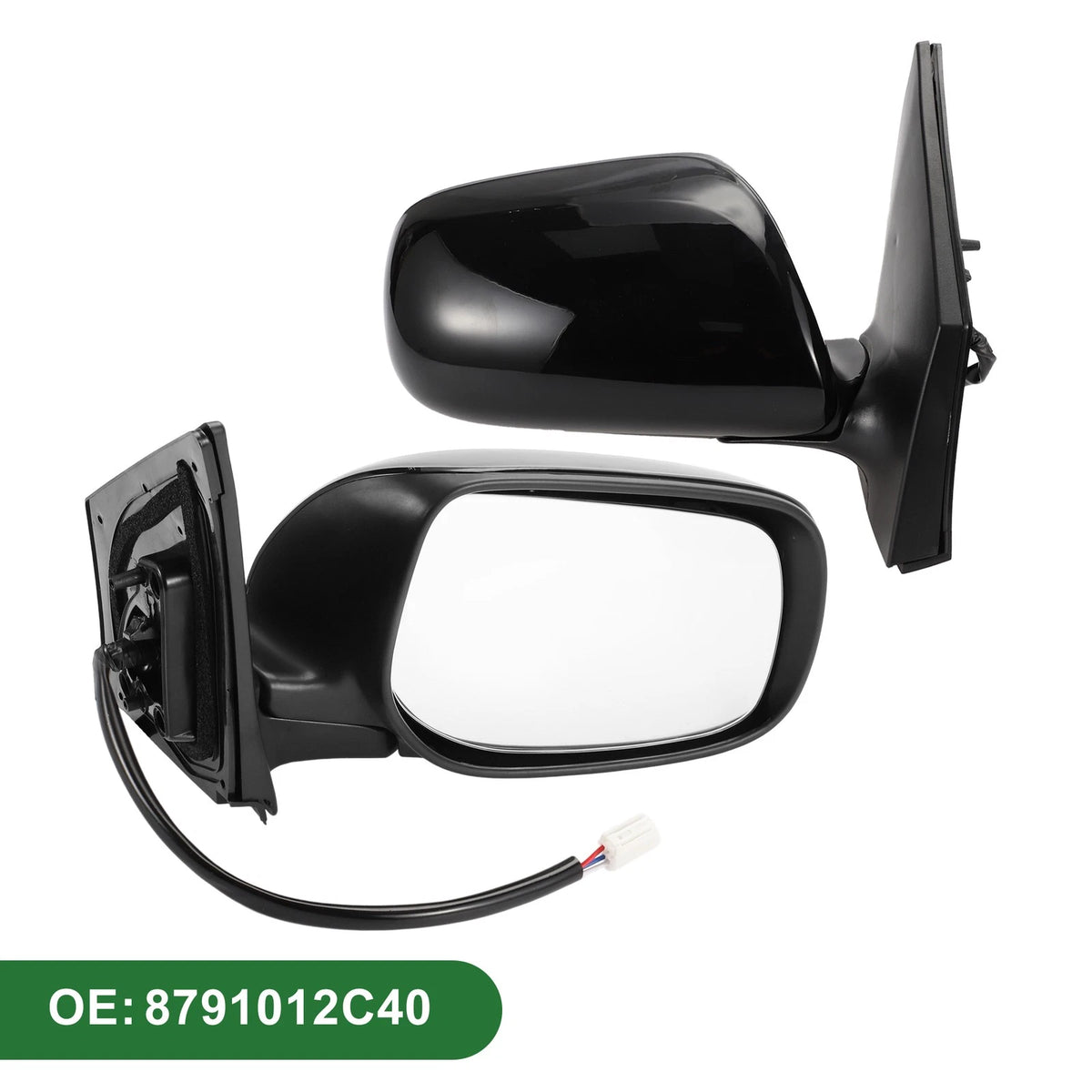 Right Side Door Mirror for Toyota Corolla 2009-2013 Manual Folding Gloss Black