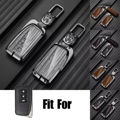 Key Fob Case Cover Aluminum Alloy Leather for Lexus GS ES IS RC NX LX RX 200