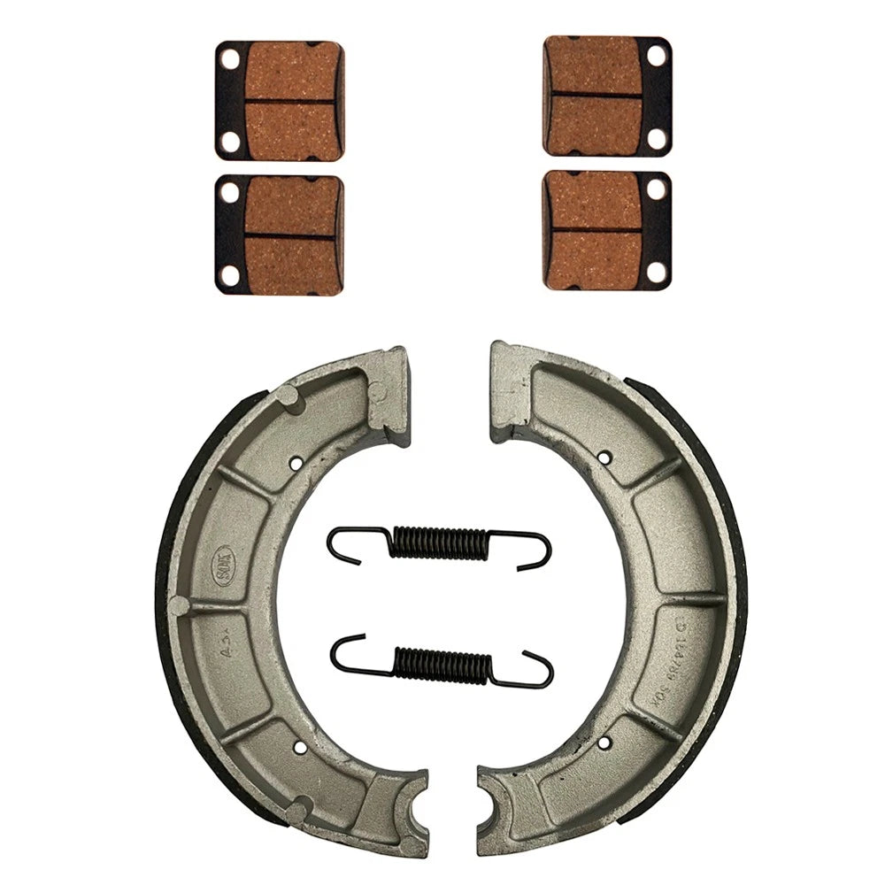 2 x Front Brake Pads & Rear Brake Shoes for Yamaha Bear Tracker 250 (2001–2004)