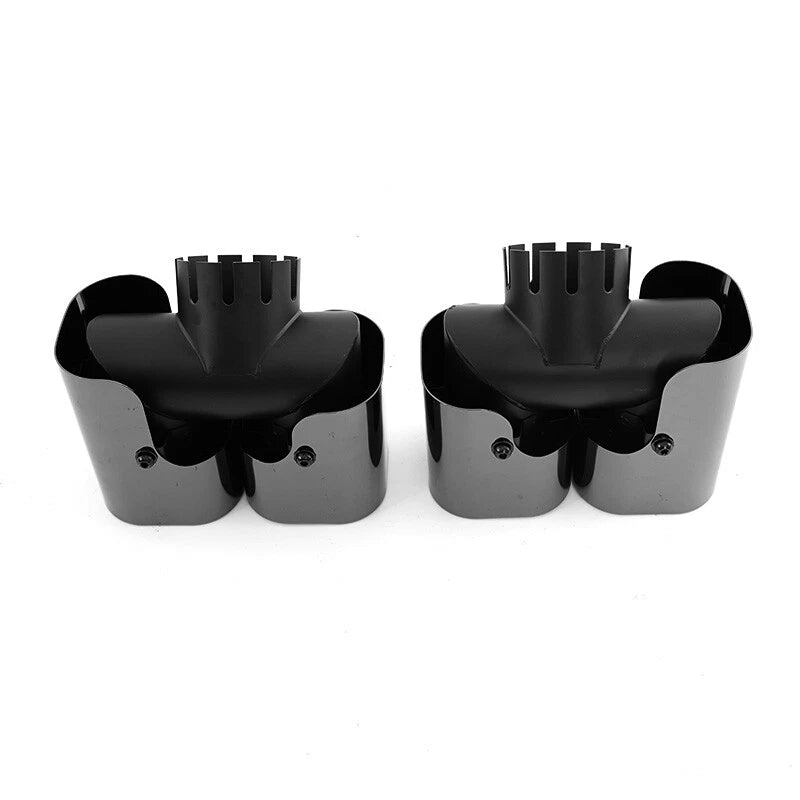 Square Exhaust Pipe for Defender 90 110 130 2020-2024 - 1 Pair Black Tailpipe