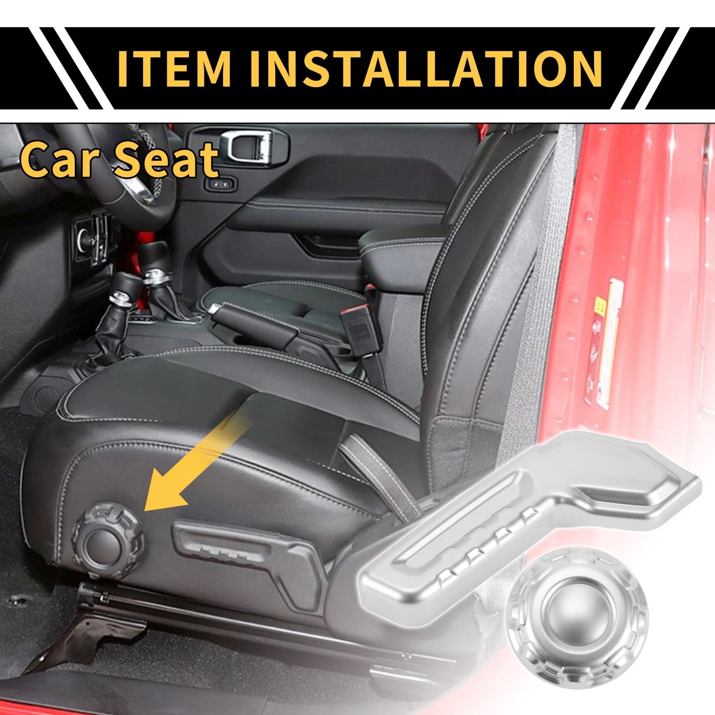 Seat Adjustment Button Cover Trim for Jeep Gladiator JT (2018-2024) Silver Tone