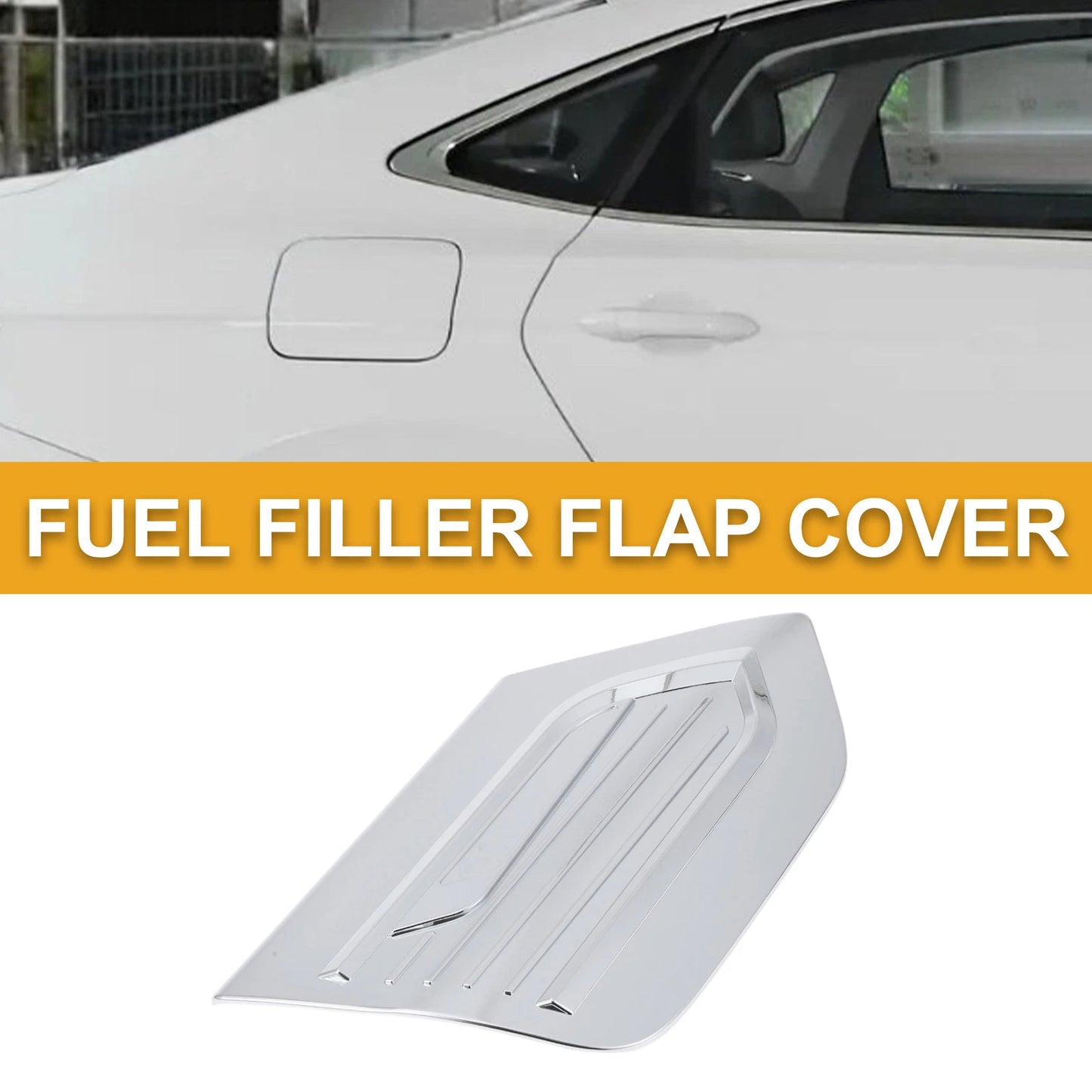 Fuel Tank Door Cap for Honda Fit (2021-2025) Chrome Silver Filler Flap Cover
