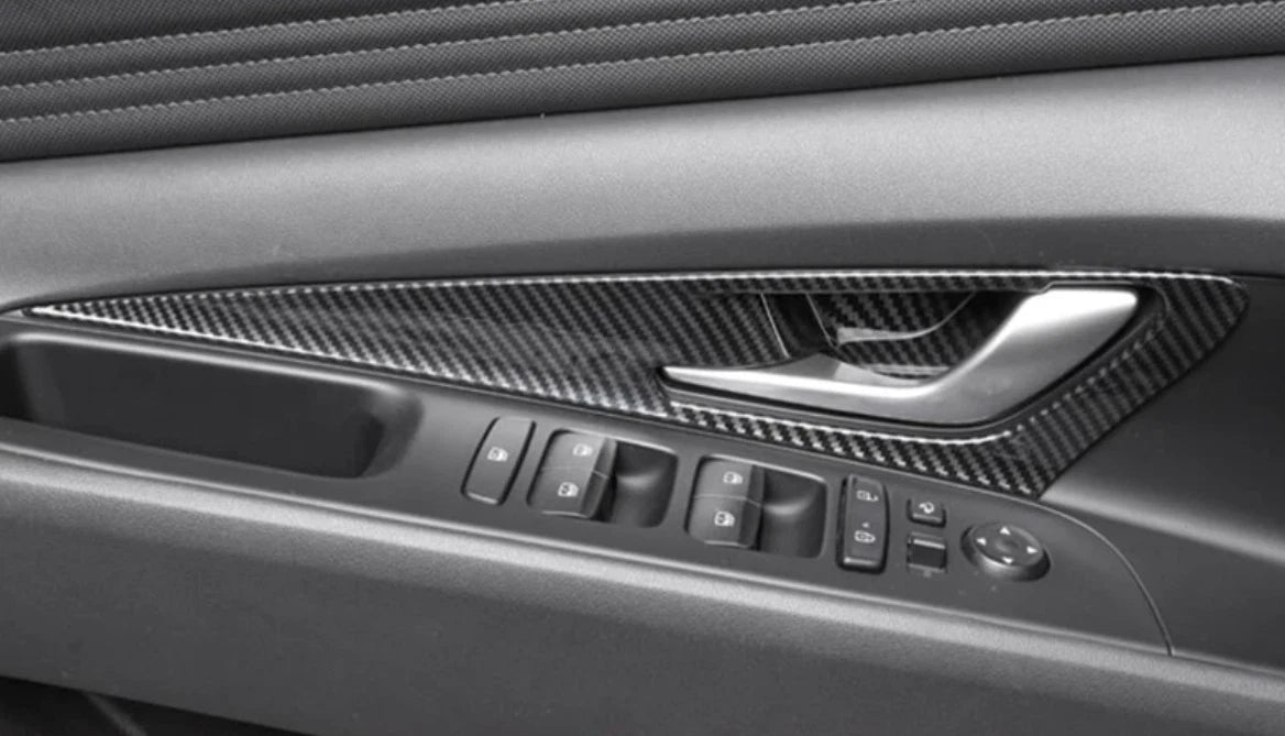 ABS Inner Door Handle Bowl Carbon Fiber Cover Trim for Hyundai Elantra N (21-24)