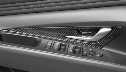 ABS Inner Door Handle Bowl Carbon Fiber Cover Trim for Hyundai Elantra N (21-24)