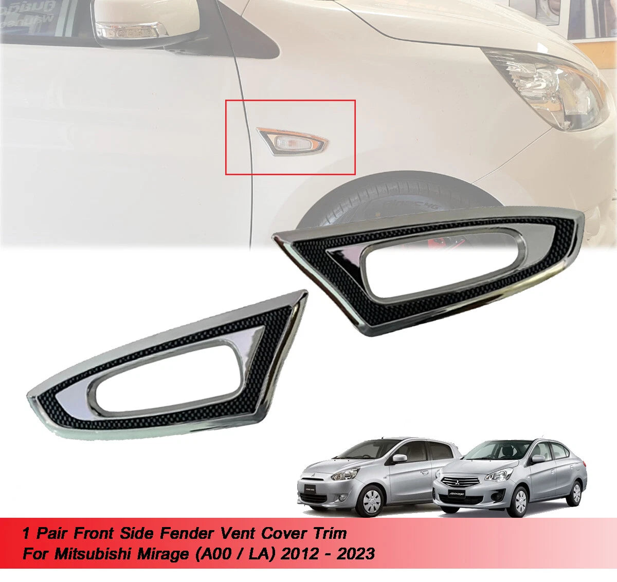 Fender Side Vent Lamp Cover for Mitsubishi Mirage (2012-2023)