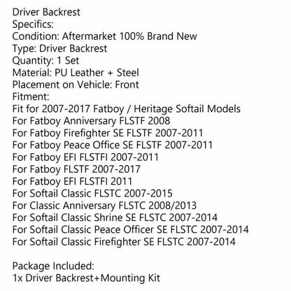Sissybar Cushion Pad for Harley Heritage Softail (2007-2017)