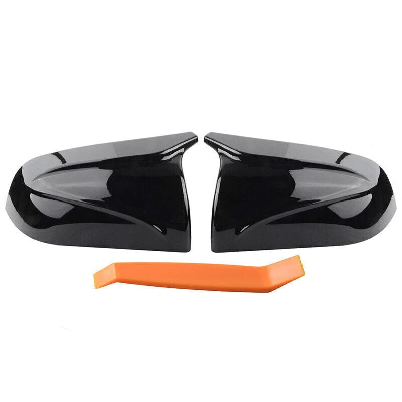 Gloss Black ABS Horn Rearview Mirror Cap Covers for 2017-2022 Tesla Model 3