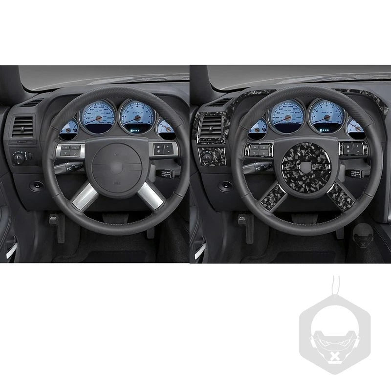 Forged Carbon Fiber Steering Wheel Trim Kit for Dodge Challenger 2008-2014