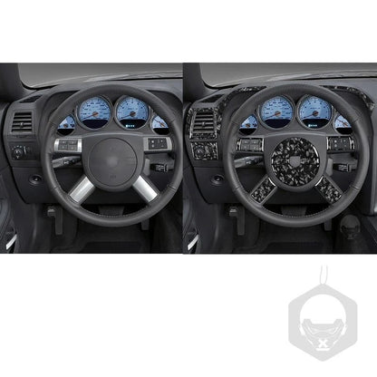 Forged Carbon Fiber Steering Wheel Trim Kit for Dodge Challenger 2008-2014