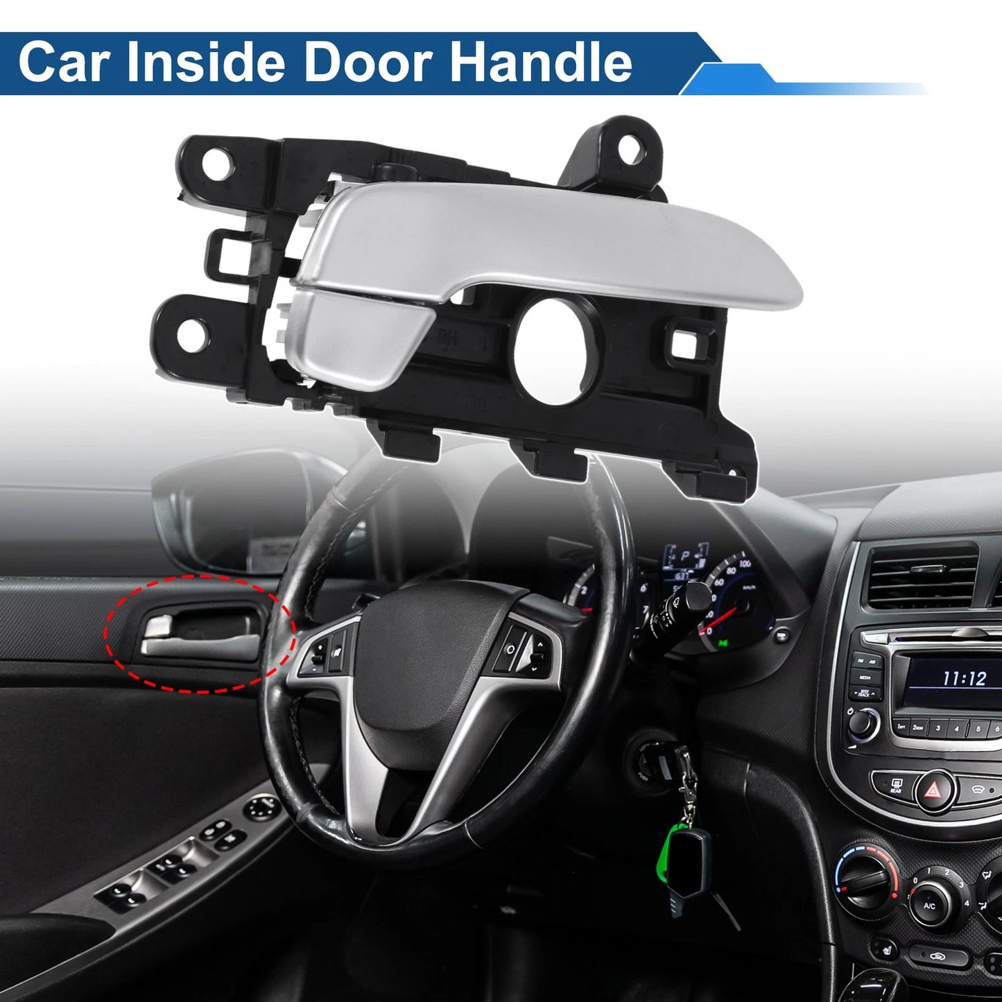 Front Driver Side Door Handle for Kia K3 (2014-2017) Black Chrome