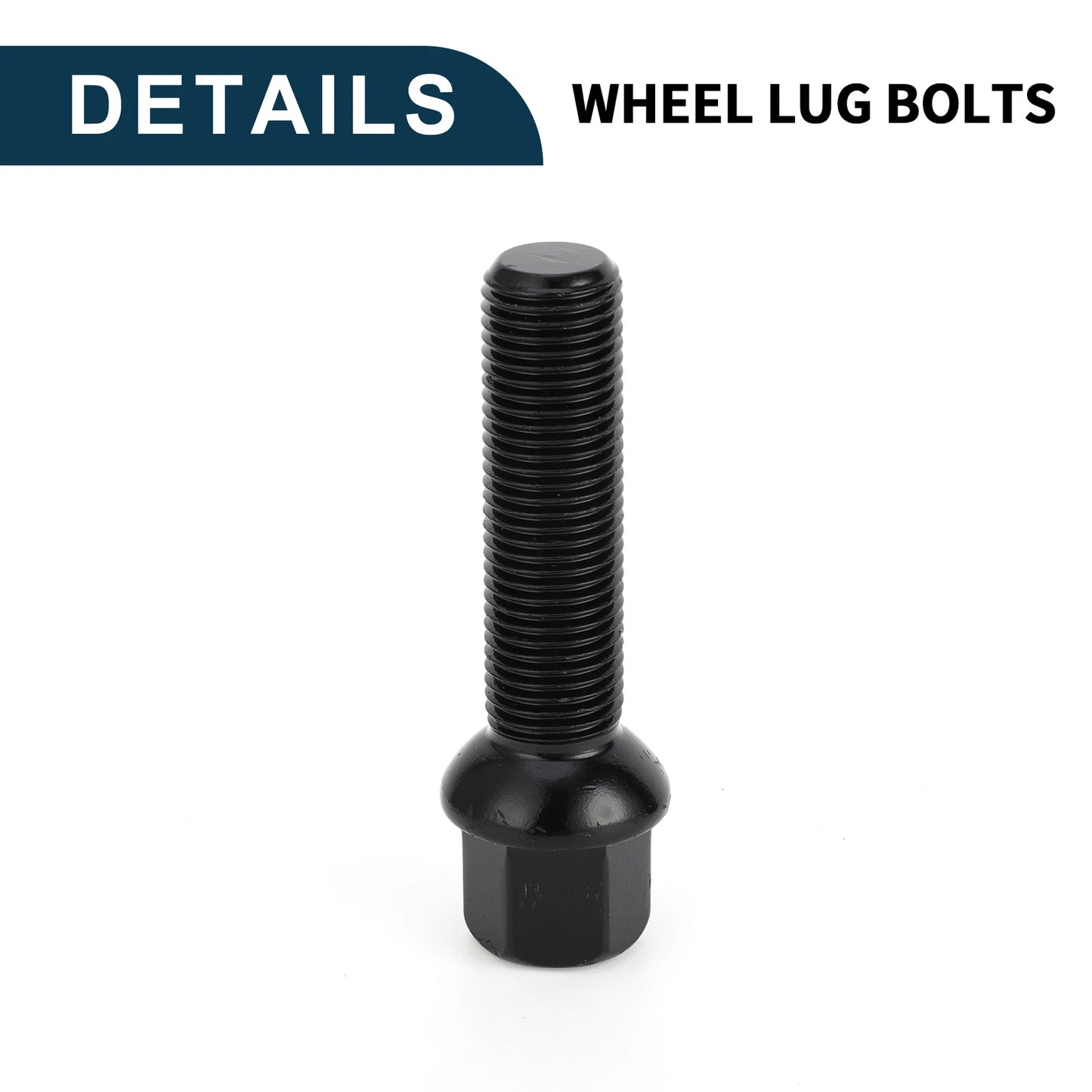 10 x M14x1.5mm Ball Seat Wheel Lug Bolt 50mm Shank for Volkswagen Porsche