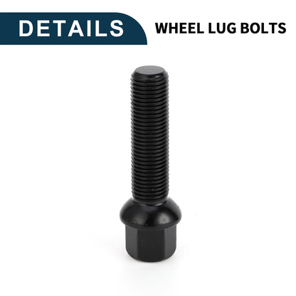10 x M14x1.5mm Ball Seat Wheel Lug Bolt 50mm Shank for Volkswagen Porsche