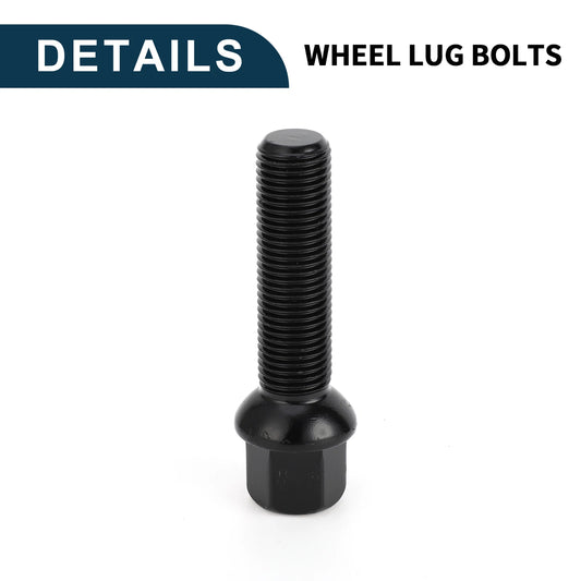10 x M14x1.5mm Ball Seat Wheel Lug Bolt 50mm Shank for Volkswagen Porsche