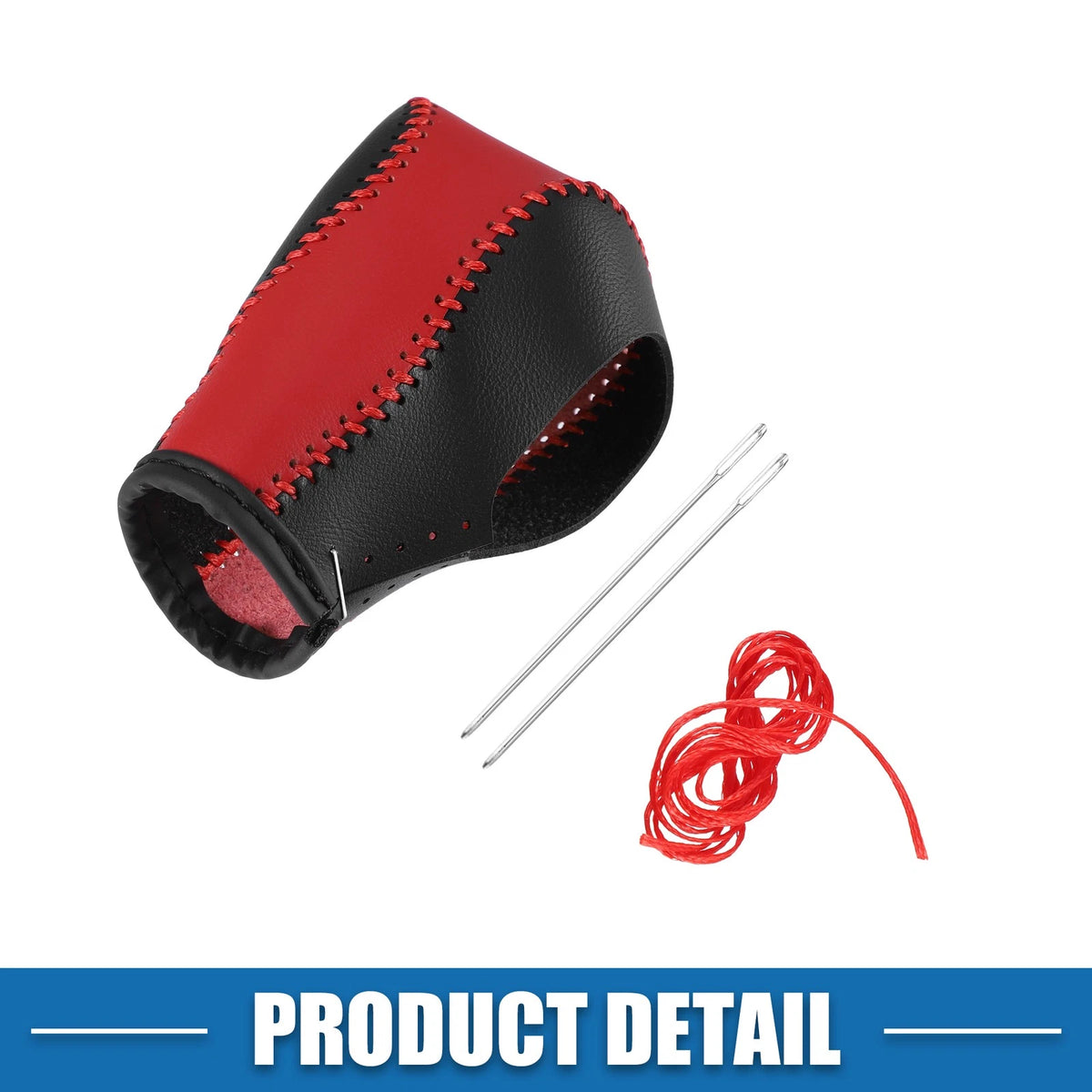 Gear Shift Lever Cover for Honda CR-V (2012-2014) Black Red Faux Leather