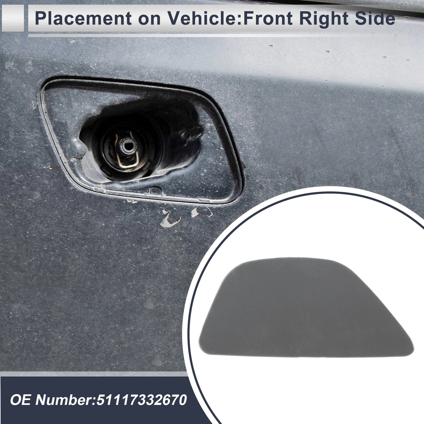 Bumper Headlight Washer Nozzle Cover for BMW 535i (2011-2016)