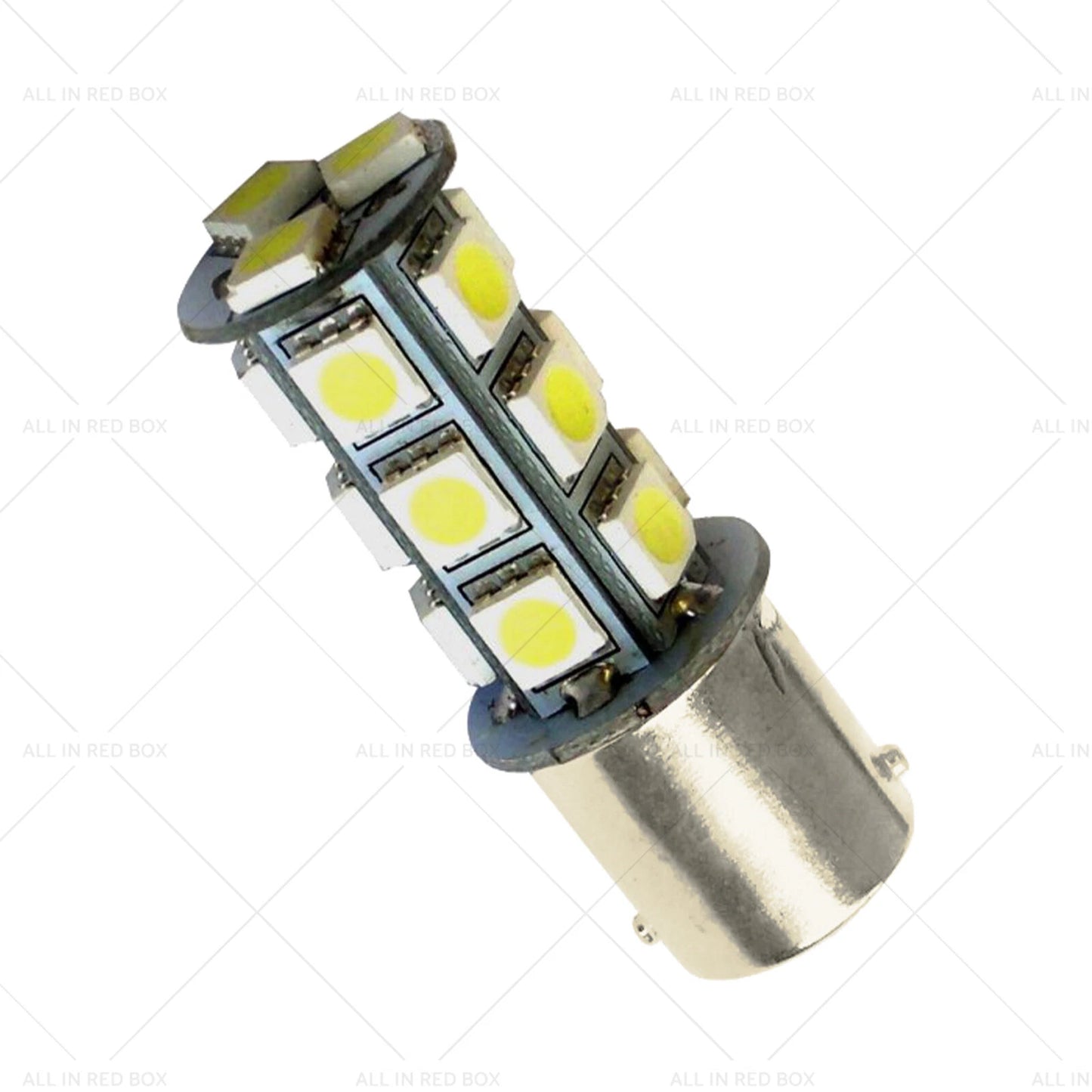 12V BA15D LED 18 SMD Cool White Light Globes for Caravan Car