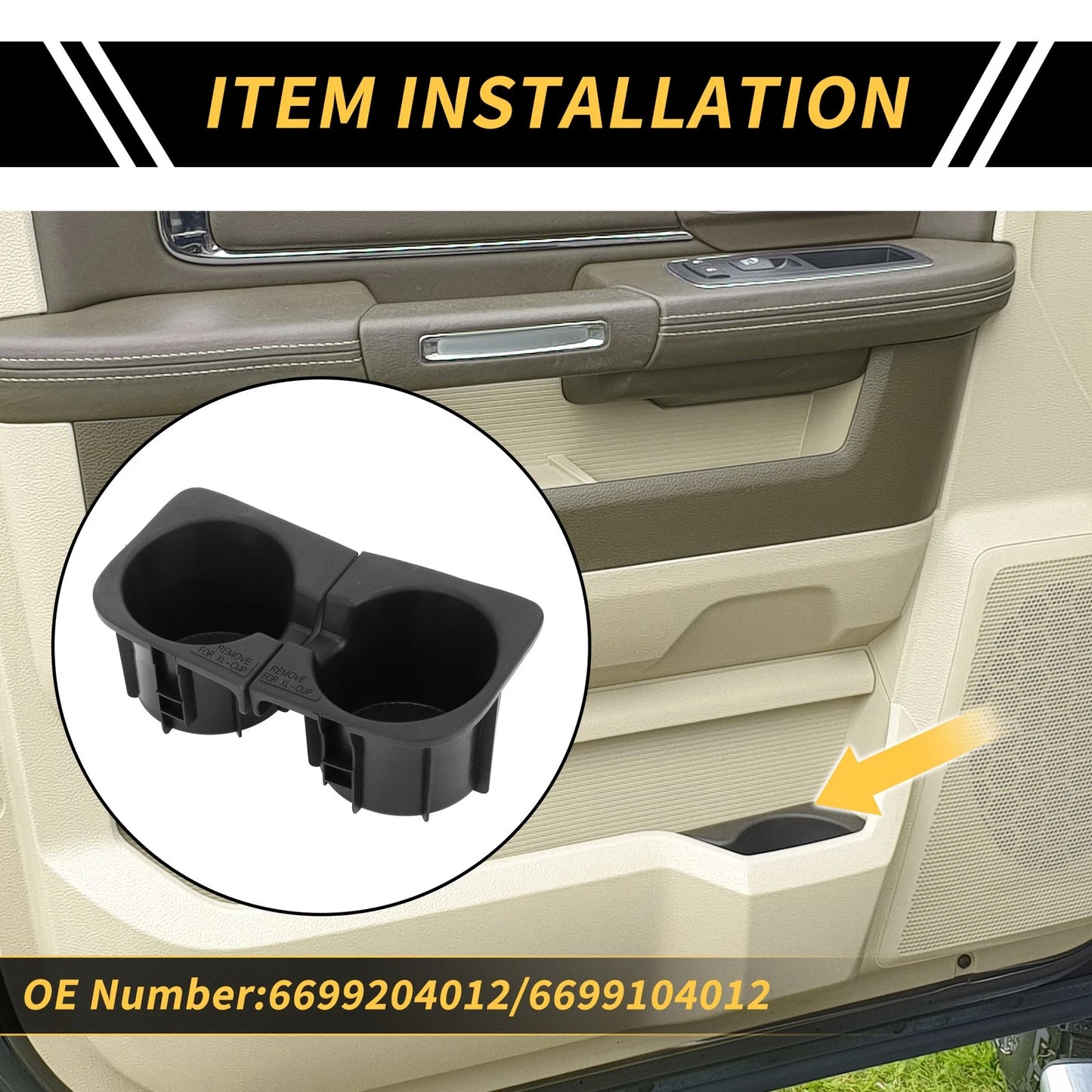 Console Cup Holder Insert Set for Toyota Tacoma (2010-2015)