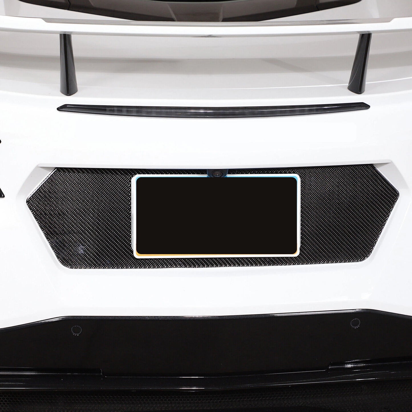 Carbon Fiber Rear License Plate Frame Trim for Corvette C8 (2020-2024)