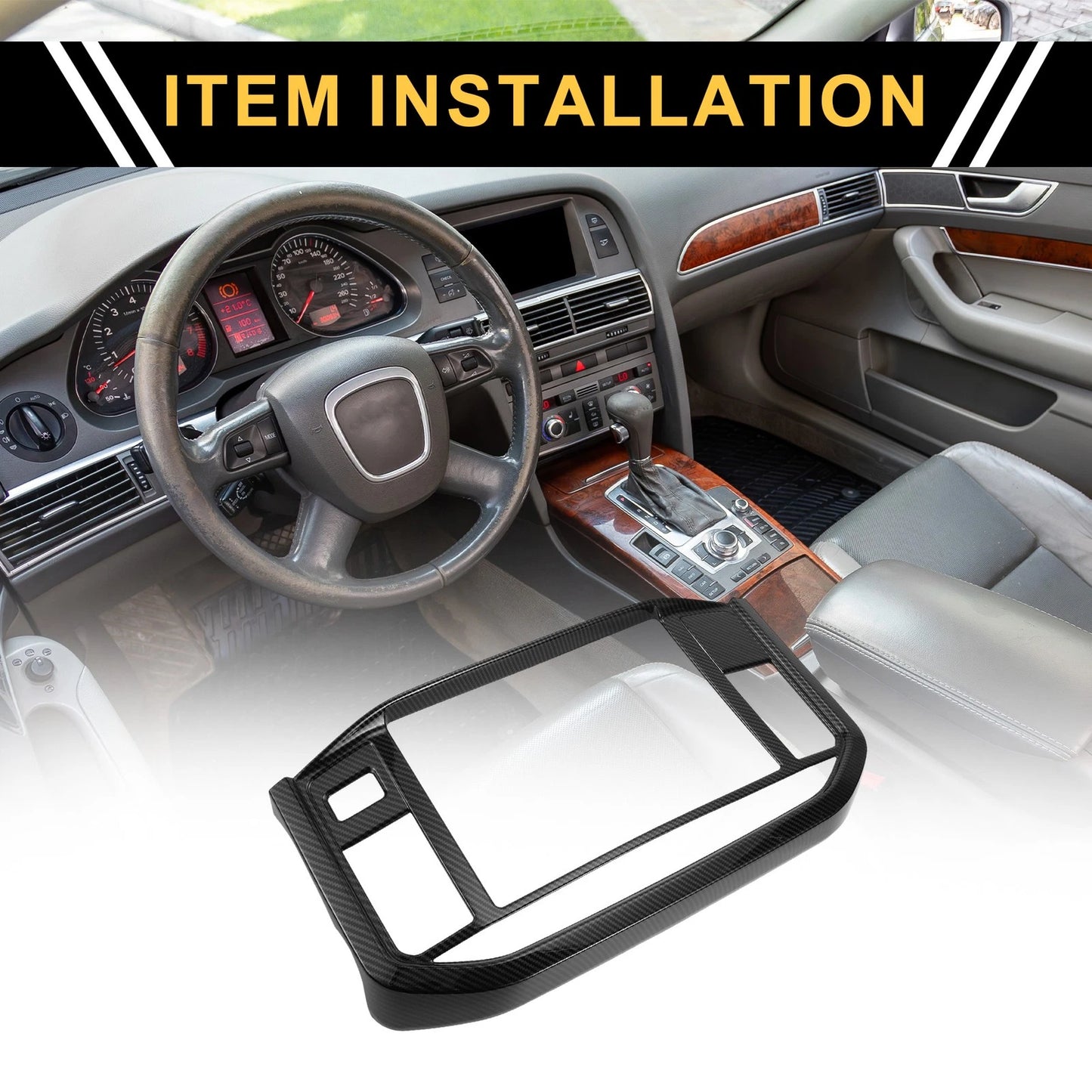 GPS Panel Sticker Cover for Ford F-150 (2021-2024) Black 1 Set