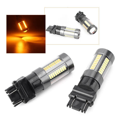 12V T25 3157 Dual-Color Switchback 66 SMD Bulbs for Turn Signal Light