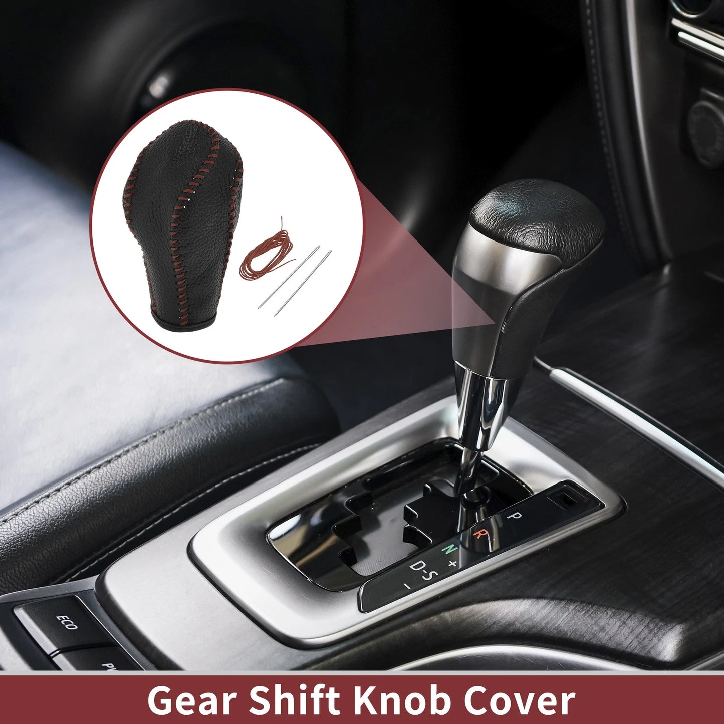 1 pc Gear Shift Knob Cover for G37 (2008-2013) Black Faux Leather