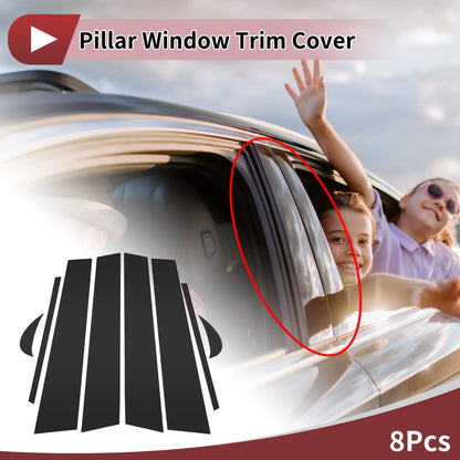 8 Pcs Car Door Pillar Window Trim for Toyota Camry (2018-2023) Black