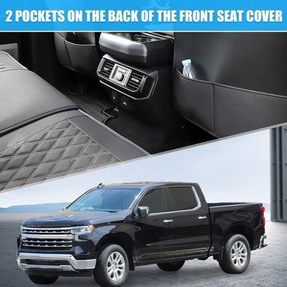 Seat Covers 5 Pcs for GMC Sierra 1500 Black