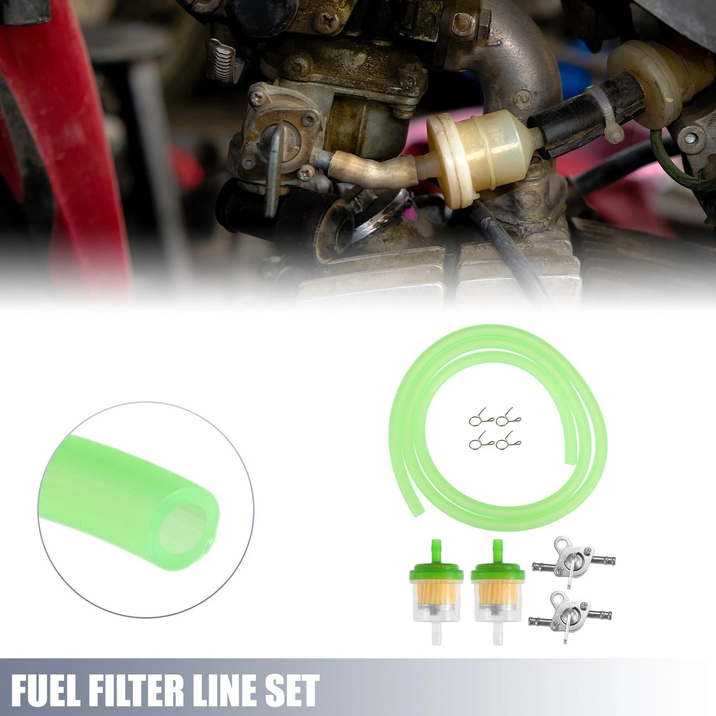 Motorcycle Fuel Filters with 2 Valve Petcock for Honda CRF50