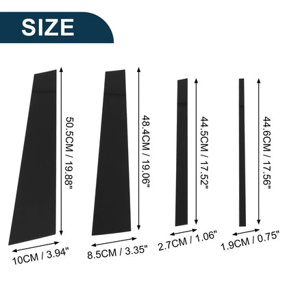8 Pcs Door Pillar Window Trim for Honda Ridgeline (2017-2023) Black
