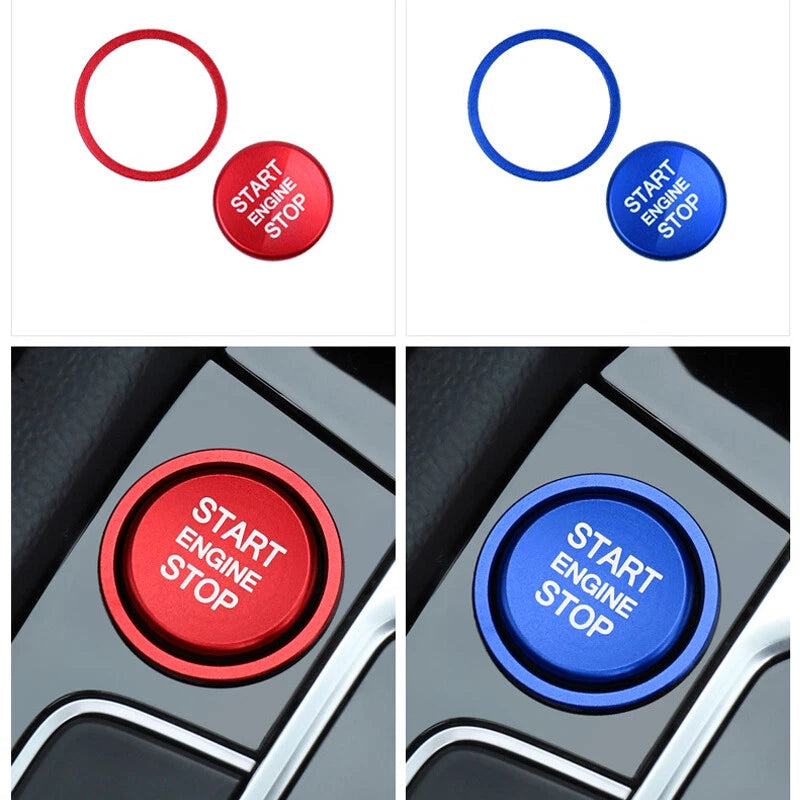 Blue Aluminum Interior Trim Engine Start Push Button Cover Fit For Passat B8