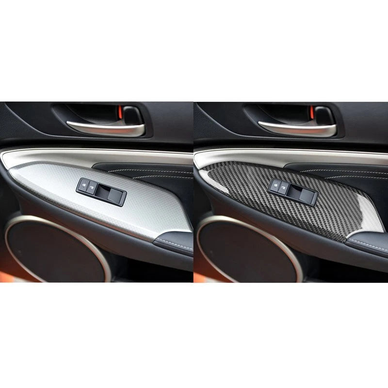 100% Dry Carbon Fiber Window Lift Switch Panel Cover Trim for Lexus RC 2015-2022