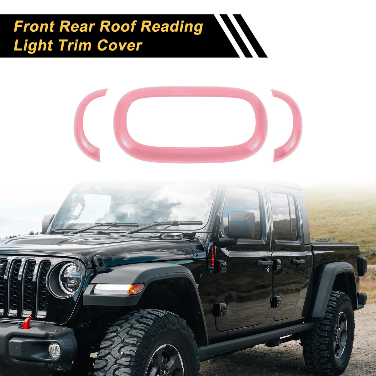 Front Rear Roof Reading Light Trim Covers for Jeep Wrangler JK (2007-2018)