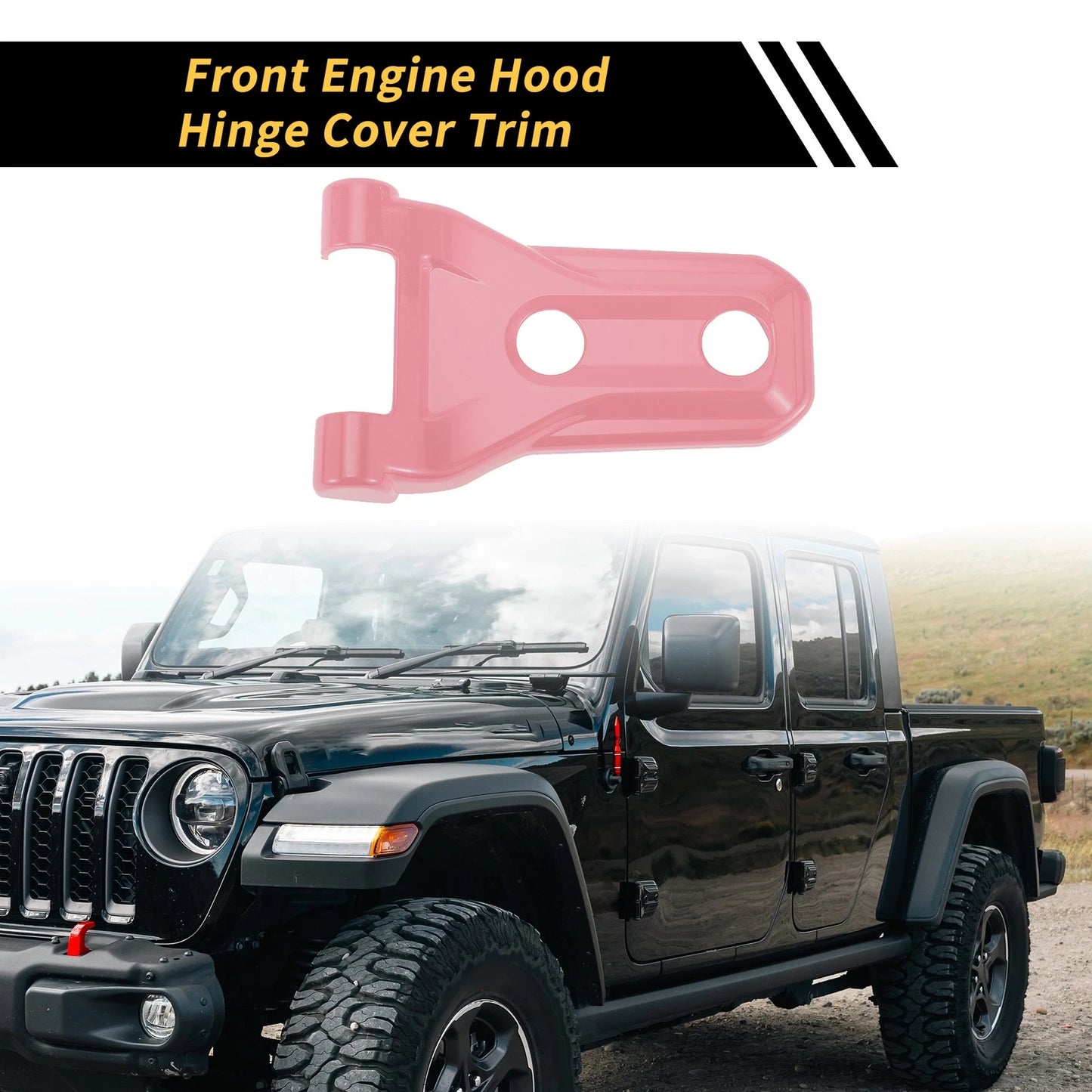 Hood Hinge Cover Trim for Jeep Wrangler JL JLU (2018-2024) - Pink 1 Set