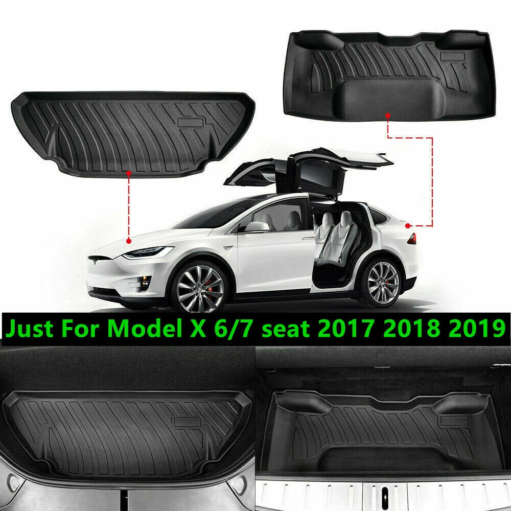 Front Frunk Under Trunk Cargo Mat Liner Box Durable Anti-Skid for Tesla Model X